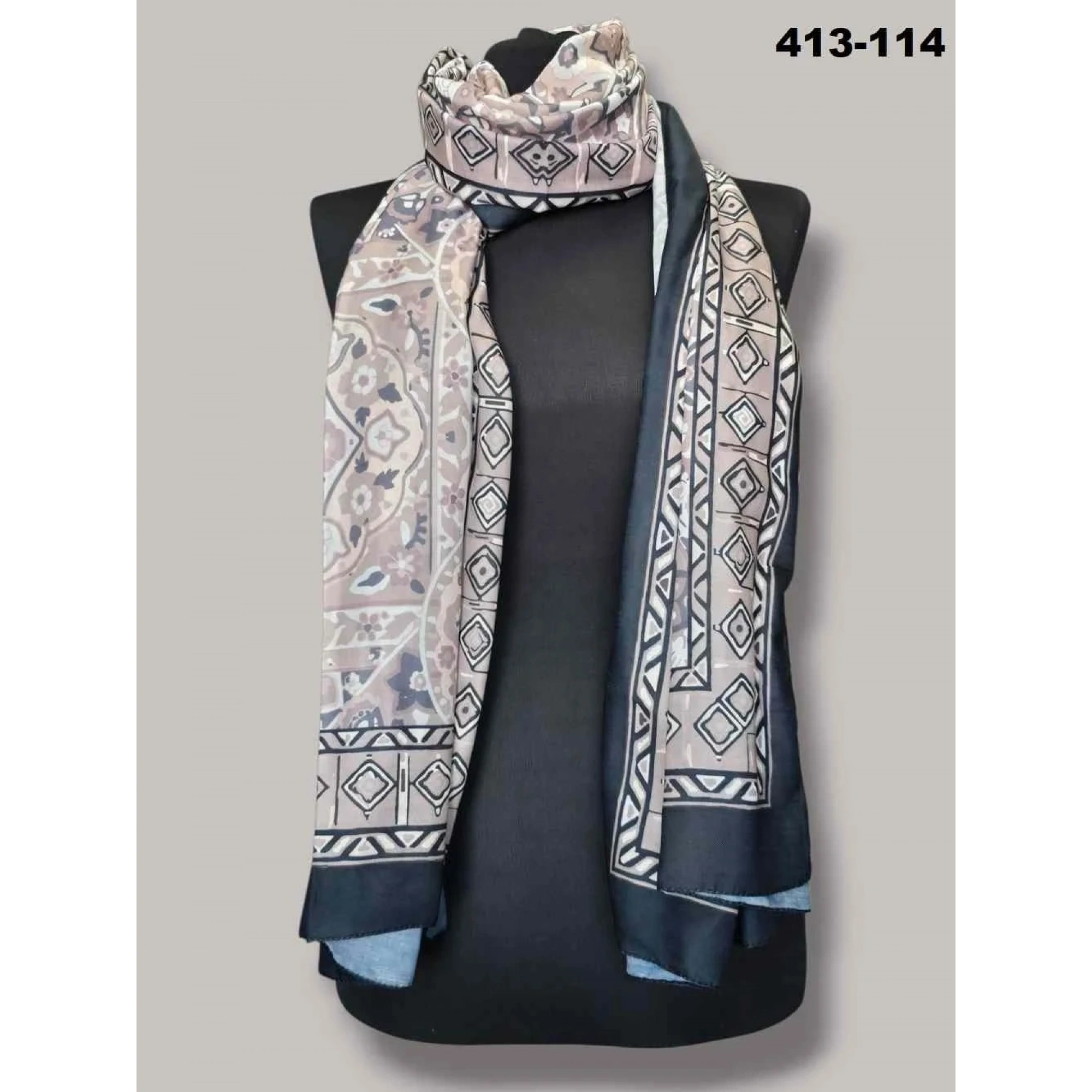 Soft İpek Etnik Desen Soft Şal 413-114