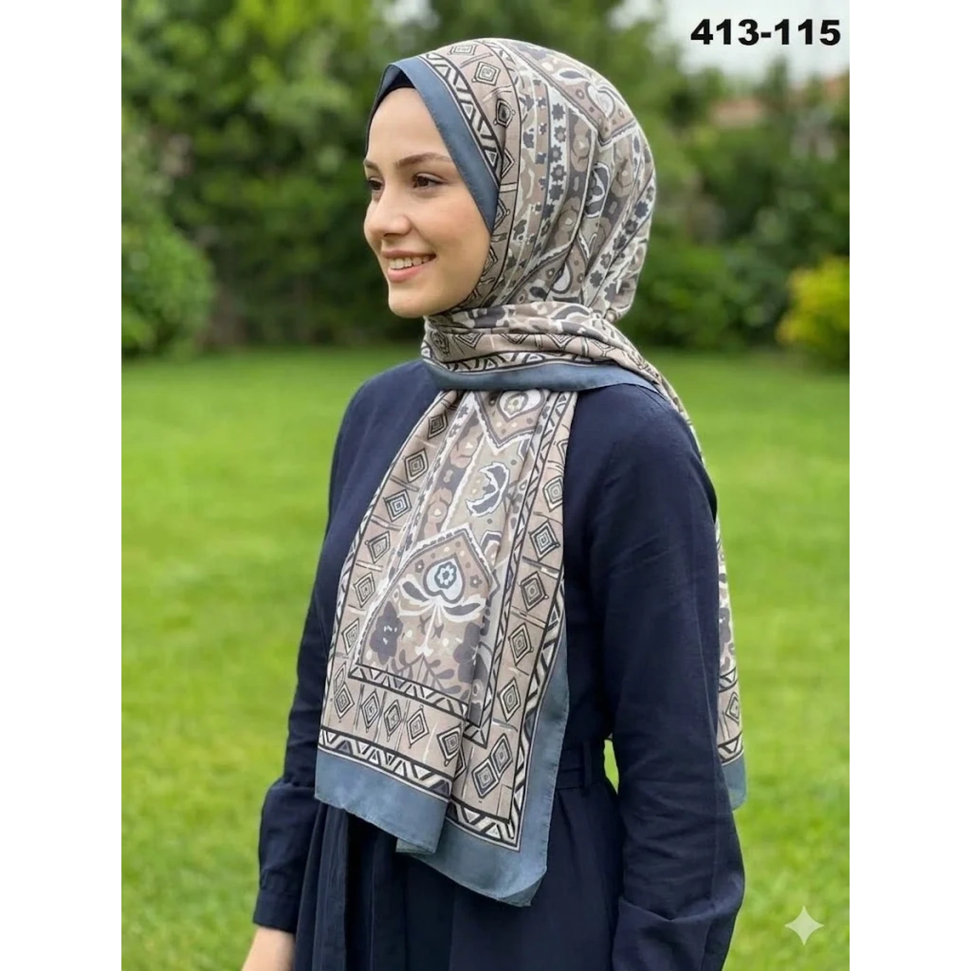 Soft İpek Etnik Desen Soft Şal 413-115