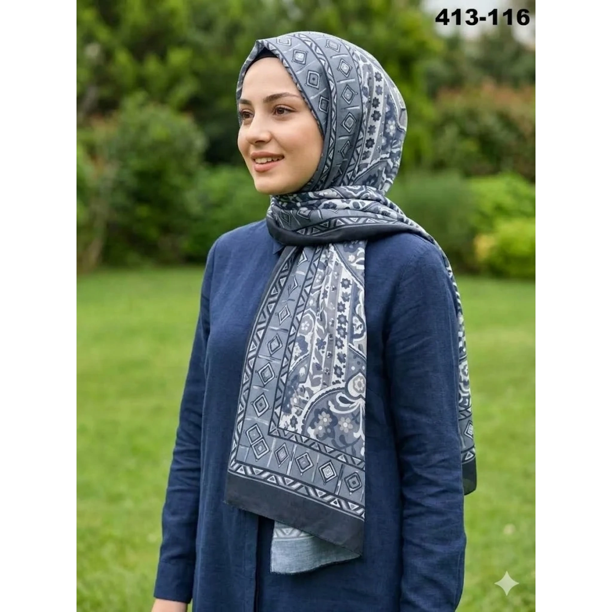 Soft İpek Etnik Desen Soft Şal 413-116
