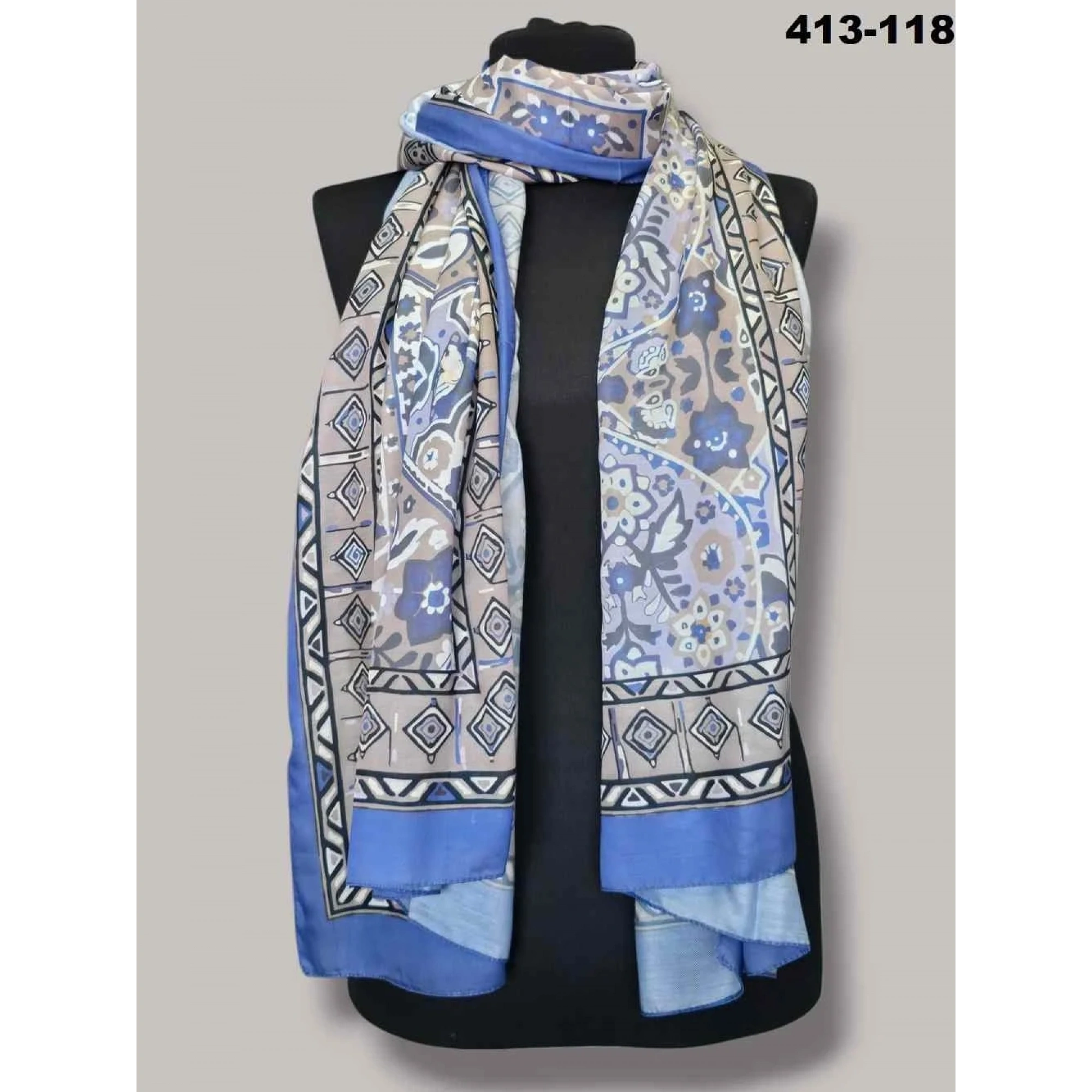 Soft İpek Etnik Desen Soft Şal 413-118