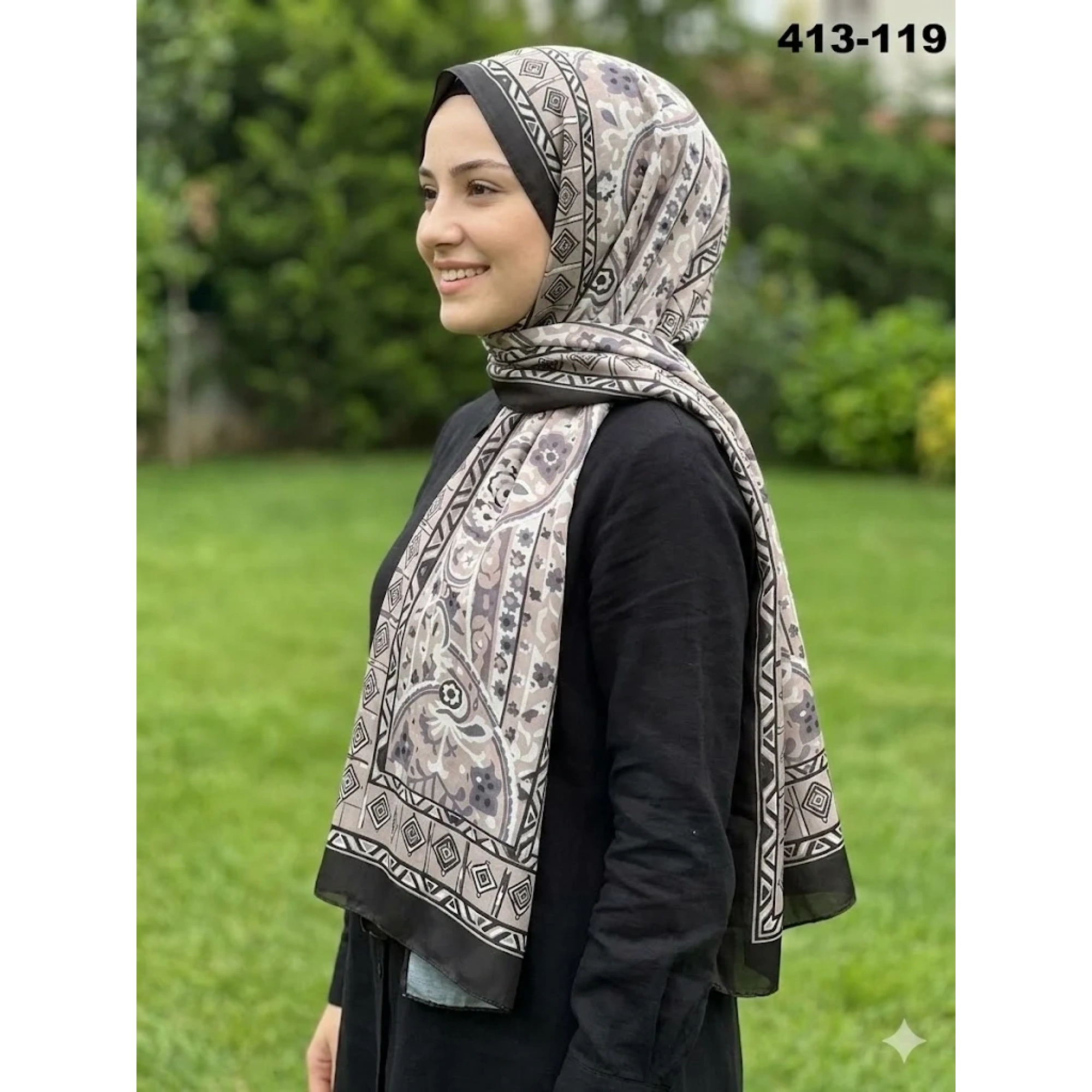 Soft İpek Etnik Desen Soft Şal 413-119