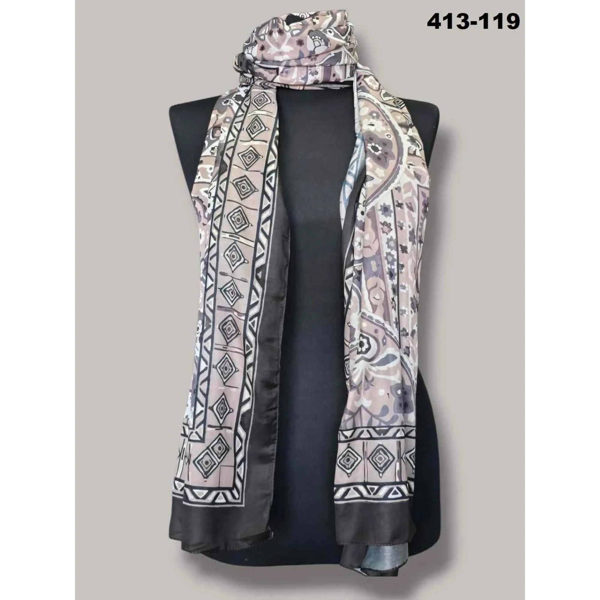 Soft İpek Etnik Desen Soft Şal 413-119