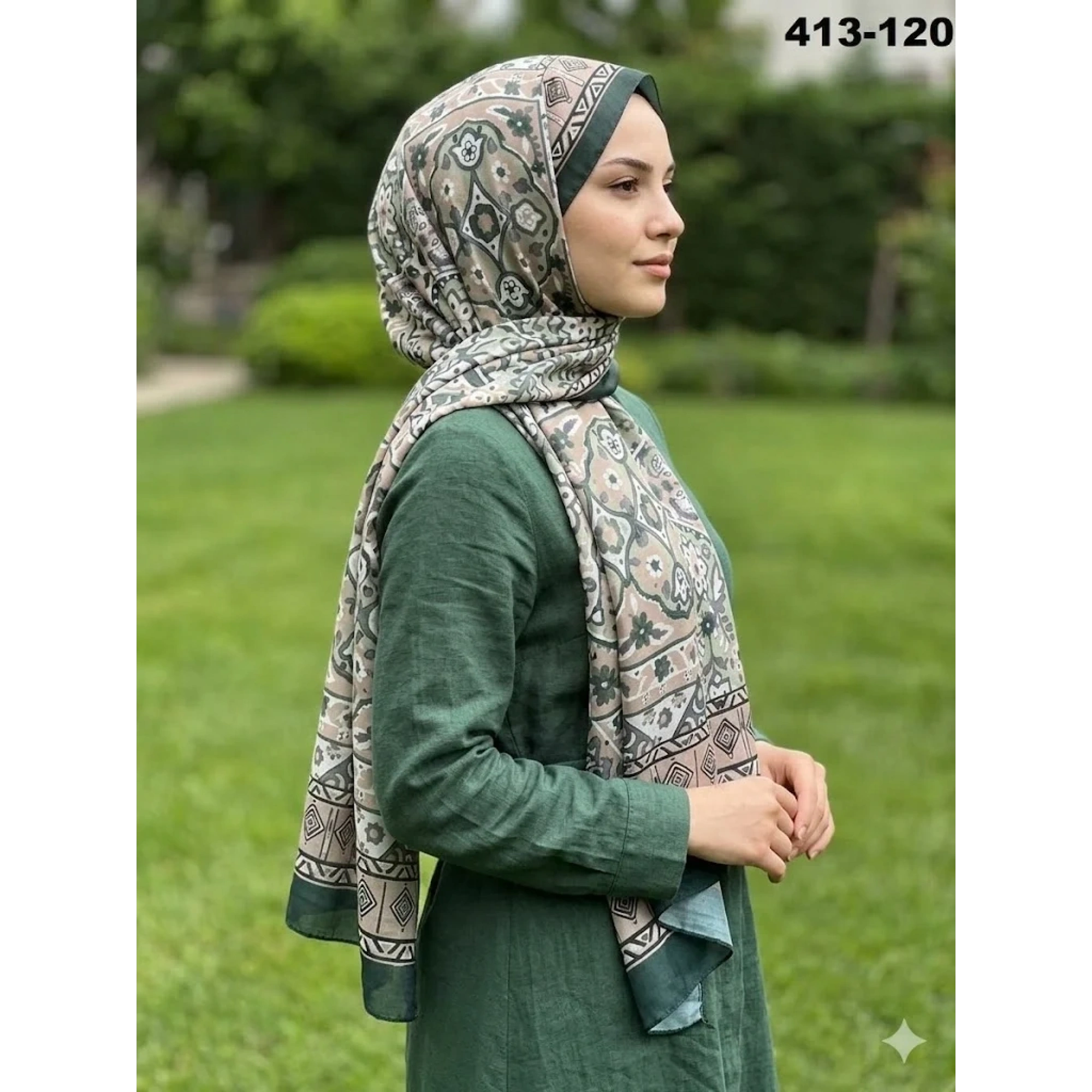 Soft İpek Etnik Desen Soft Şal 413-120