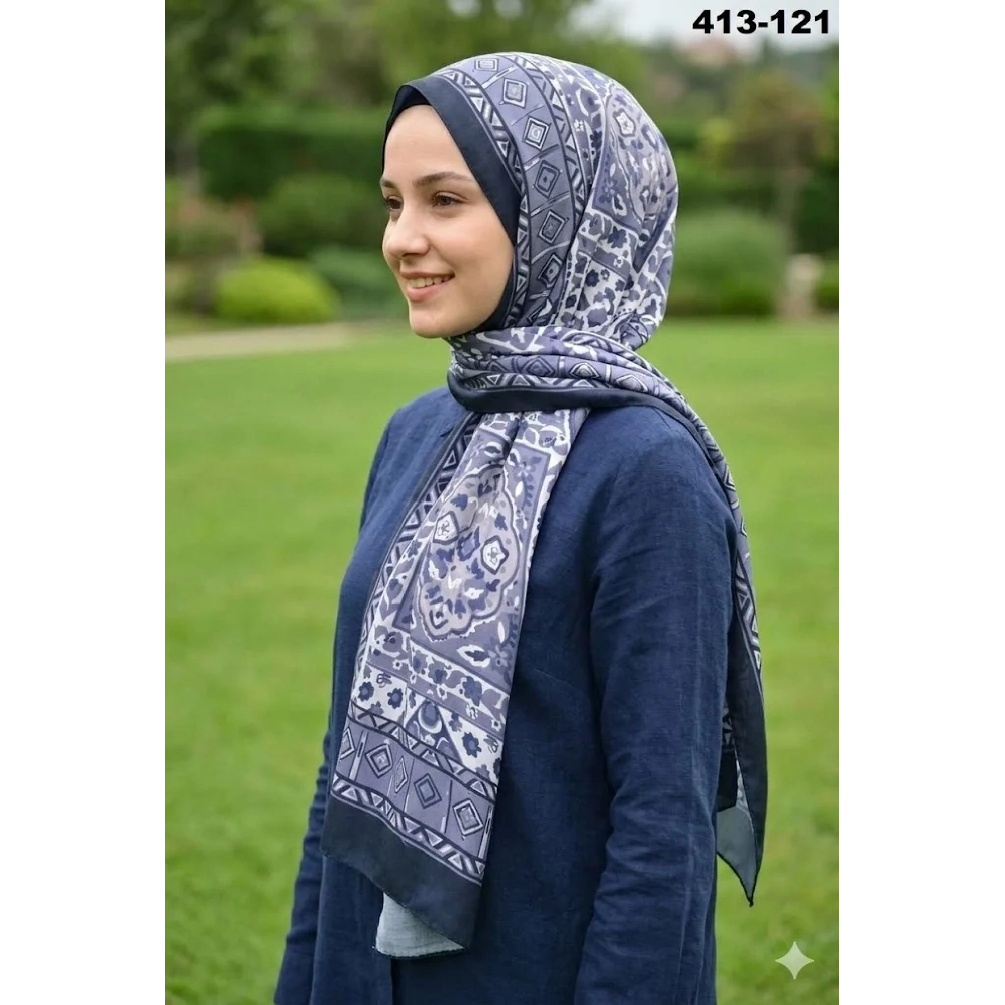 Soft İpek Etnik Desen Soft Şal 413-121