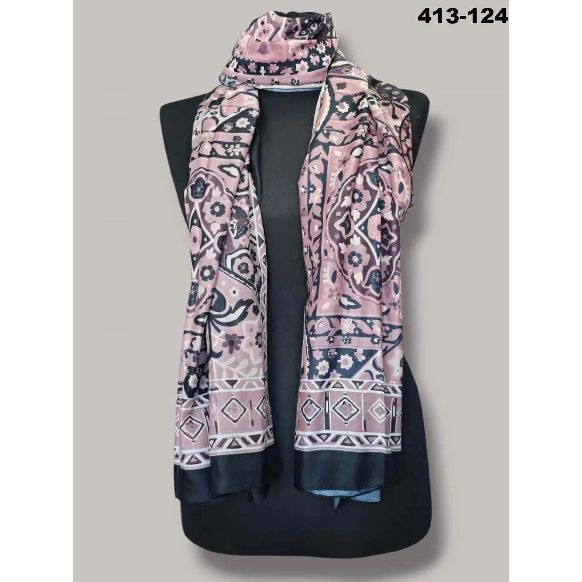 Soft İpek Etnik Desen Soft Şal 413-124