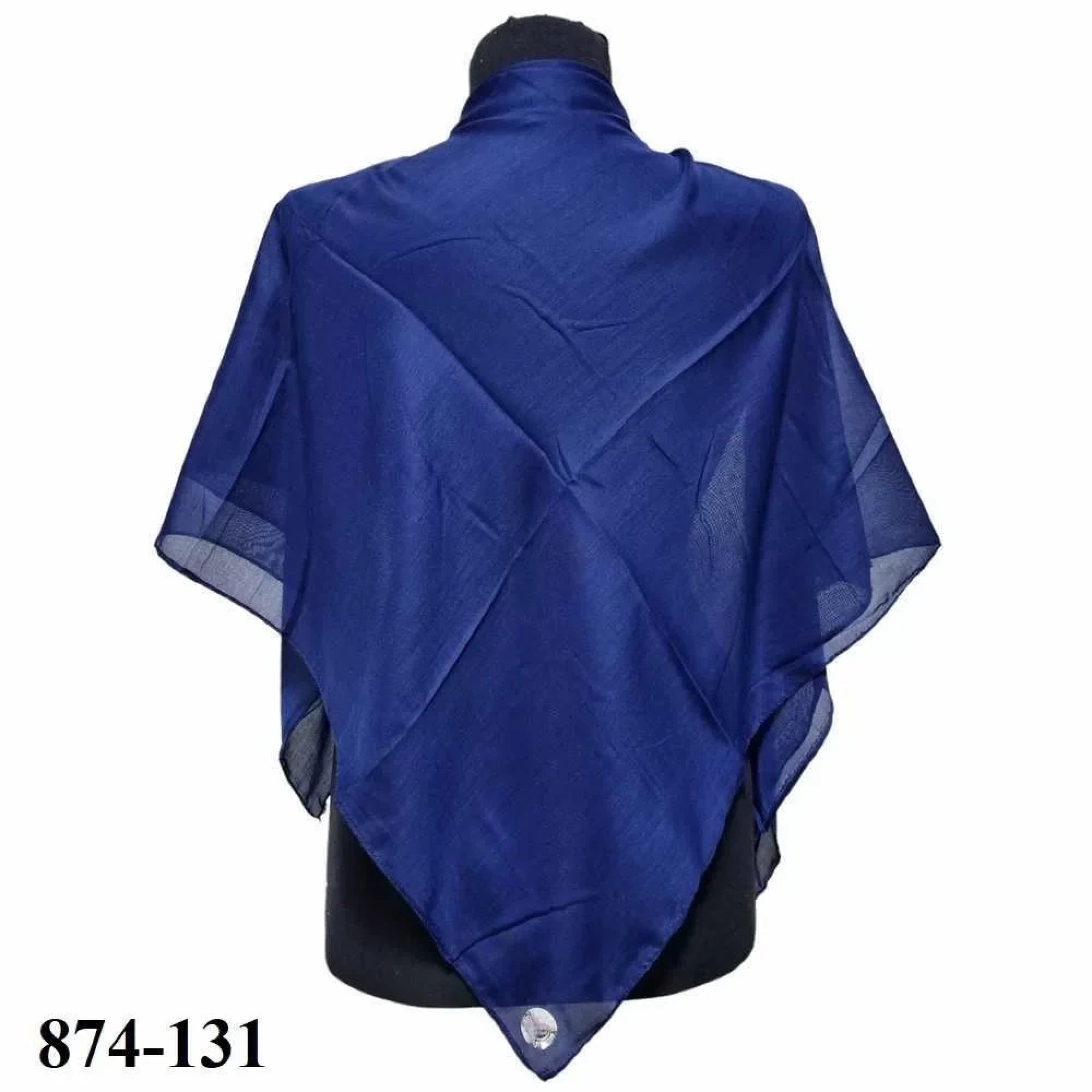 Soft İpek Kenar Dikişli Düz Yazma (lacivert) 874-131
