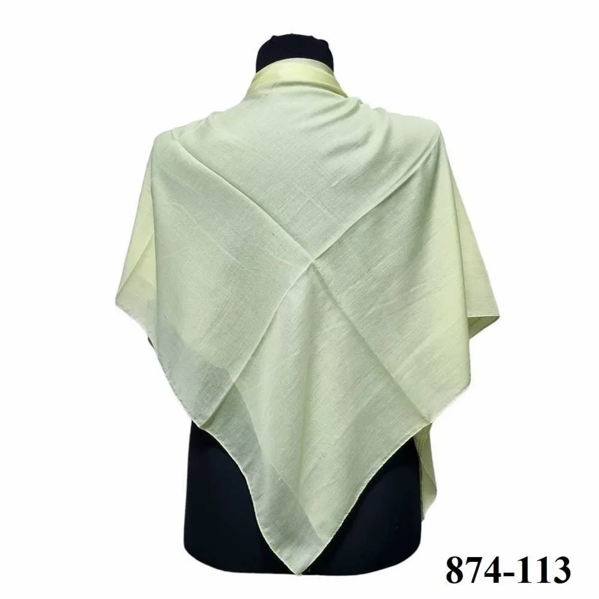 Soft İpek Kenar Dikişli Düz Yazma (limon çiçeği) 874-113