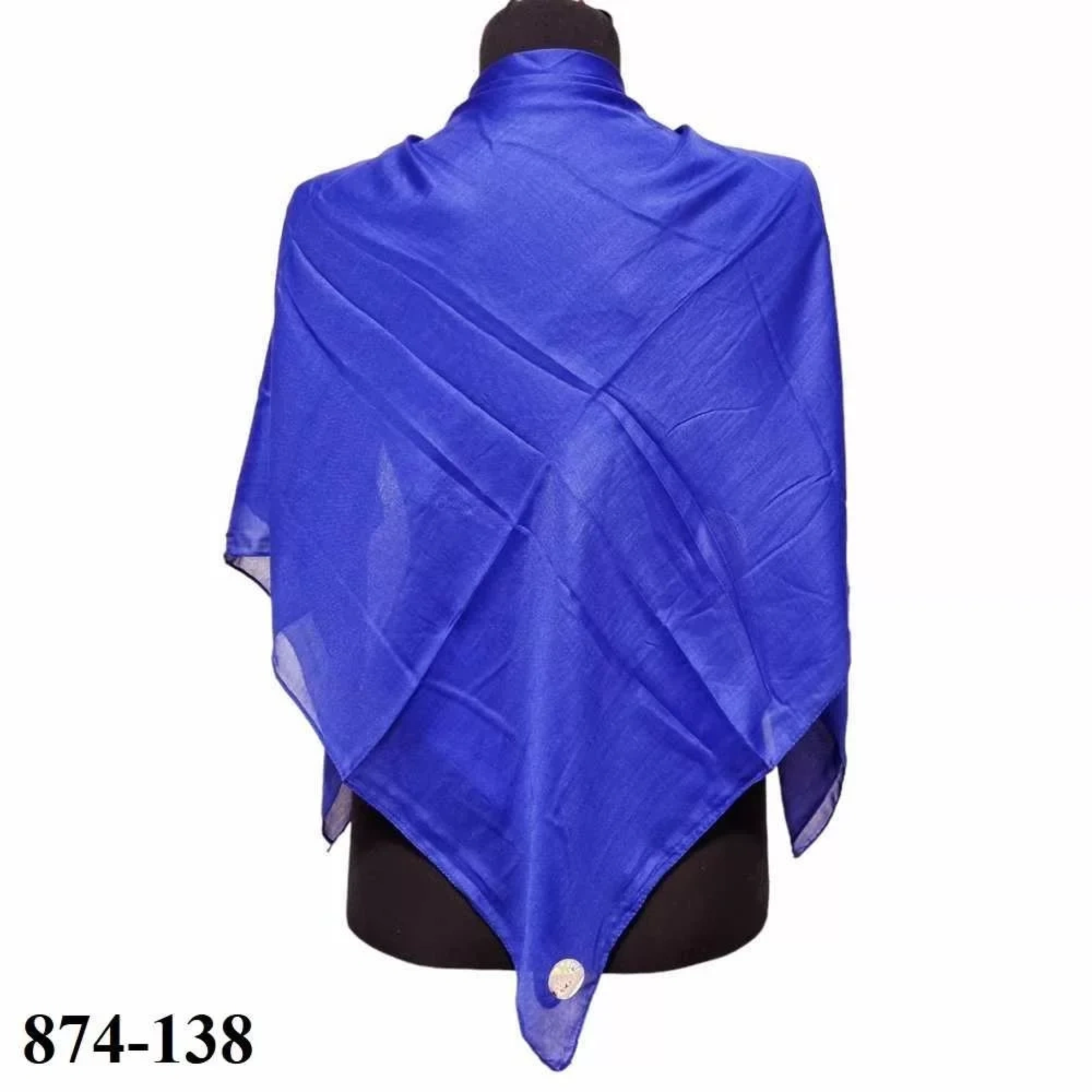 Soft İpek Kenar Dikişli Düz Yazma (saks) 874-138