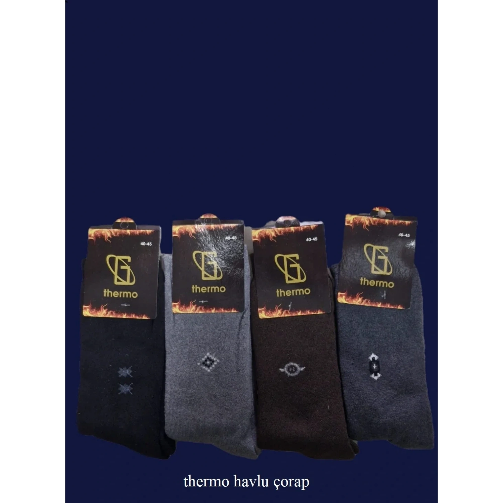 thermo Kalın Kışlık Termal Havlu Çorap 12 Çift 476-132