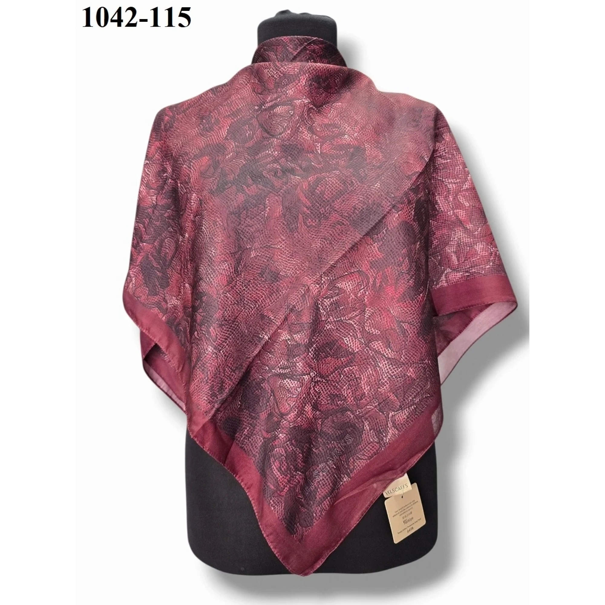Velscarfs Soft Pamuk Parla Eşarp (Bordo) 1042-115