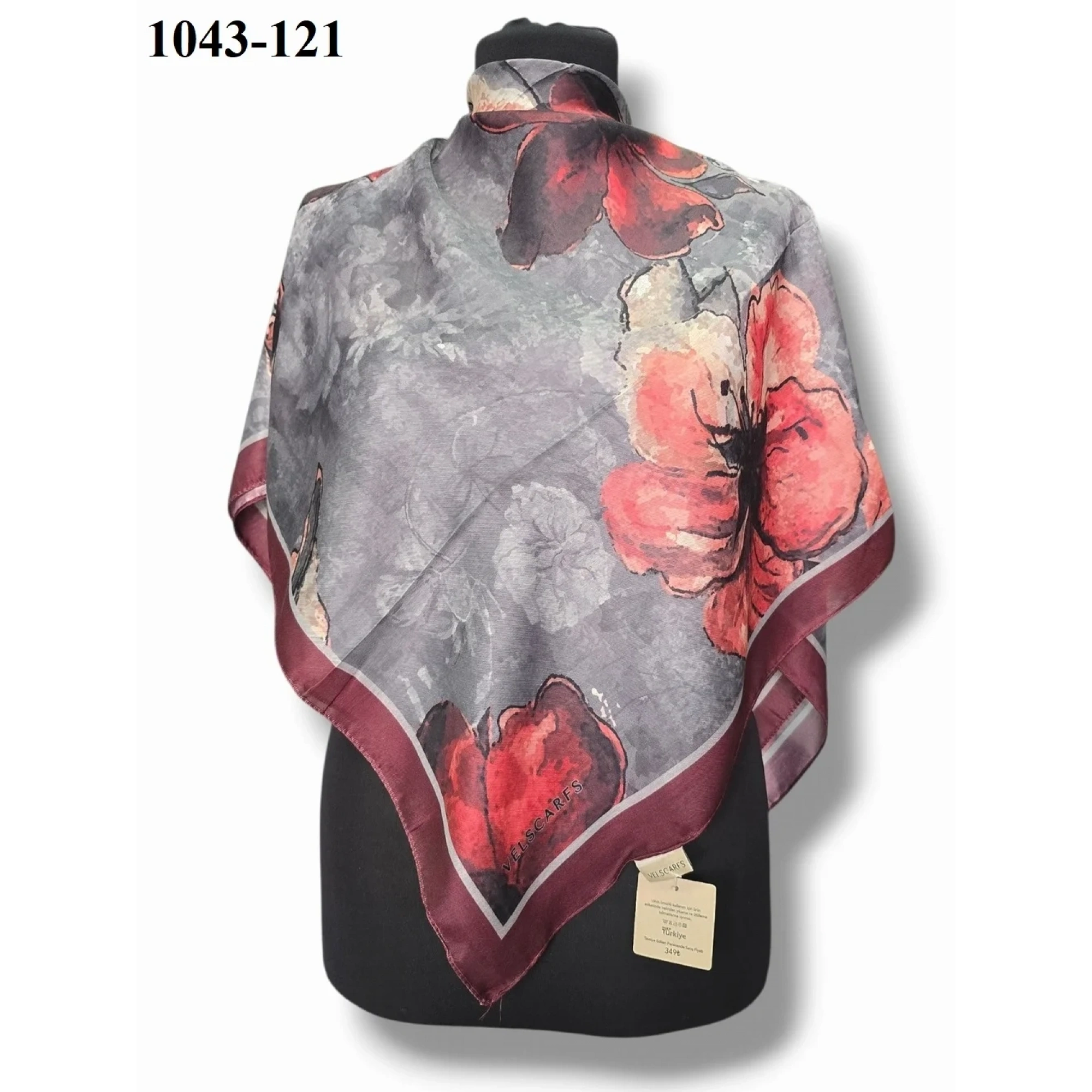 Velscarfs Soft Pamuk Parla Eşarp (Bordo) 1043-121