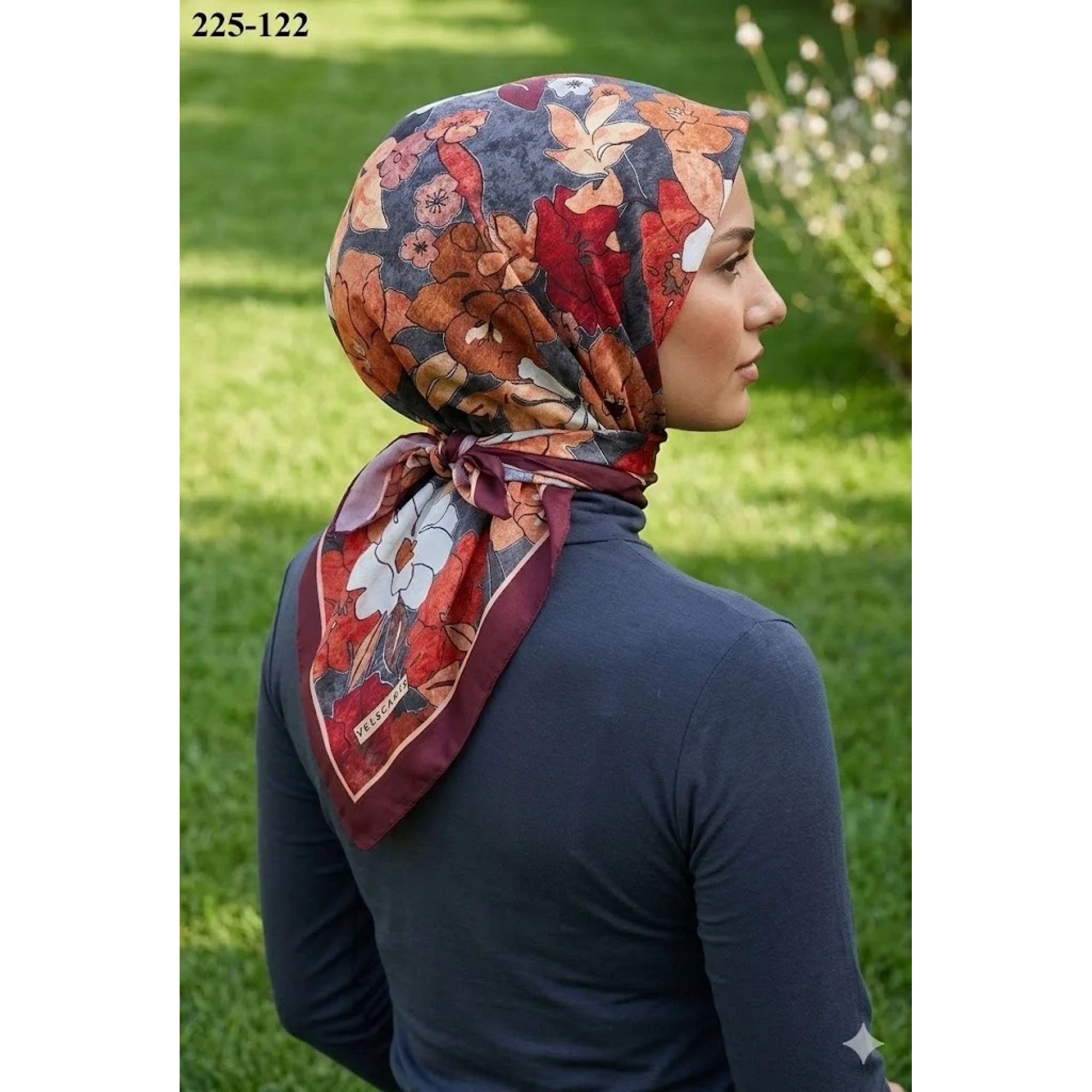 Velscarfs Soft Pamuk Parla Eşarp (Bordo) 225-122