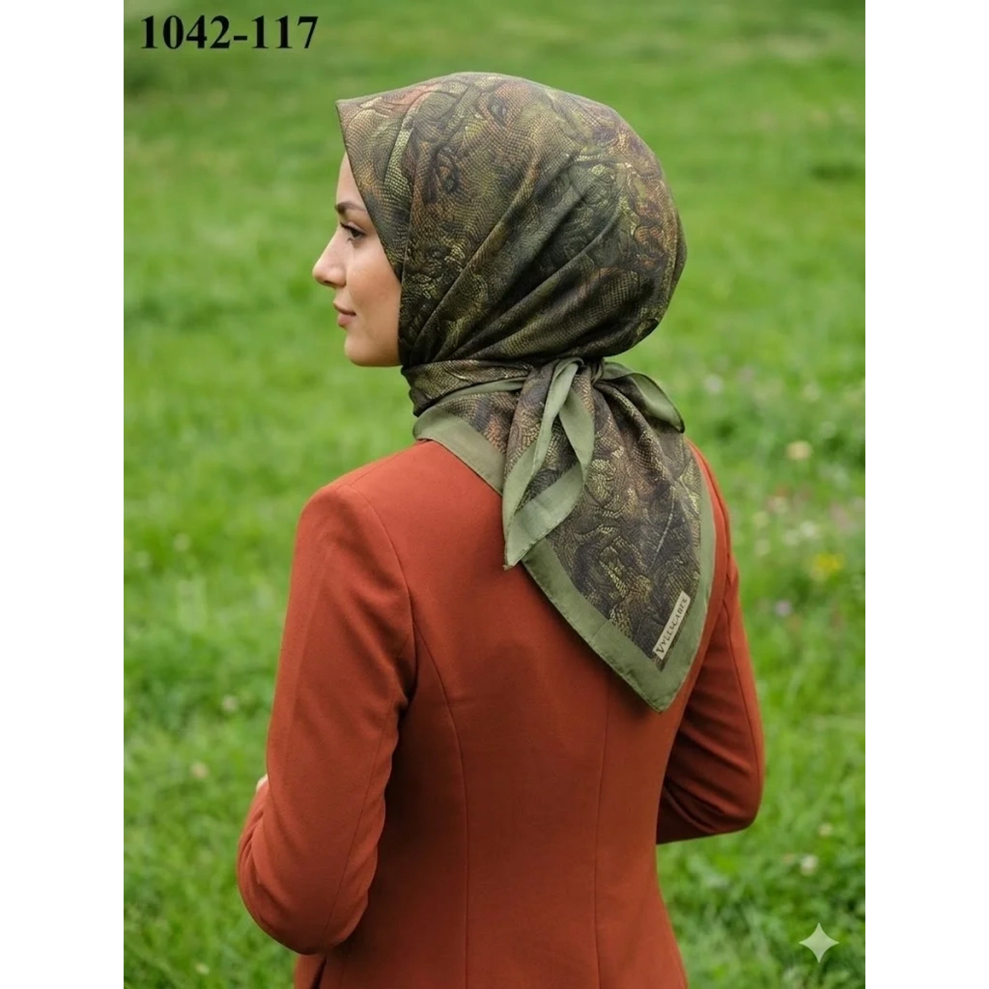 Velscarfs Soft Pamuk Parla Eşarp (Haki) 1042-117