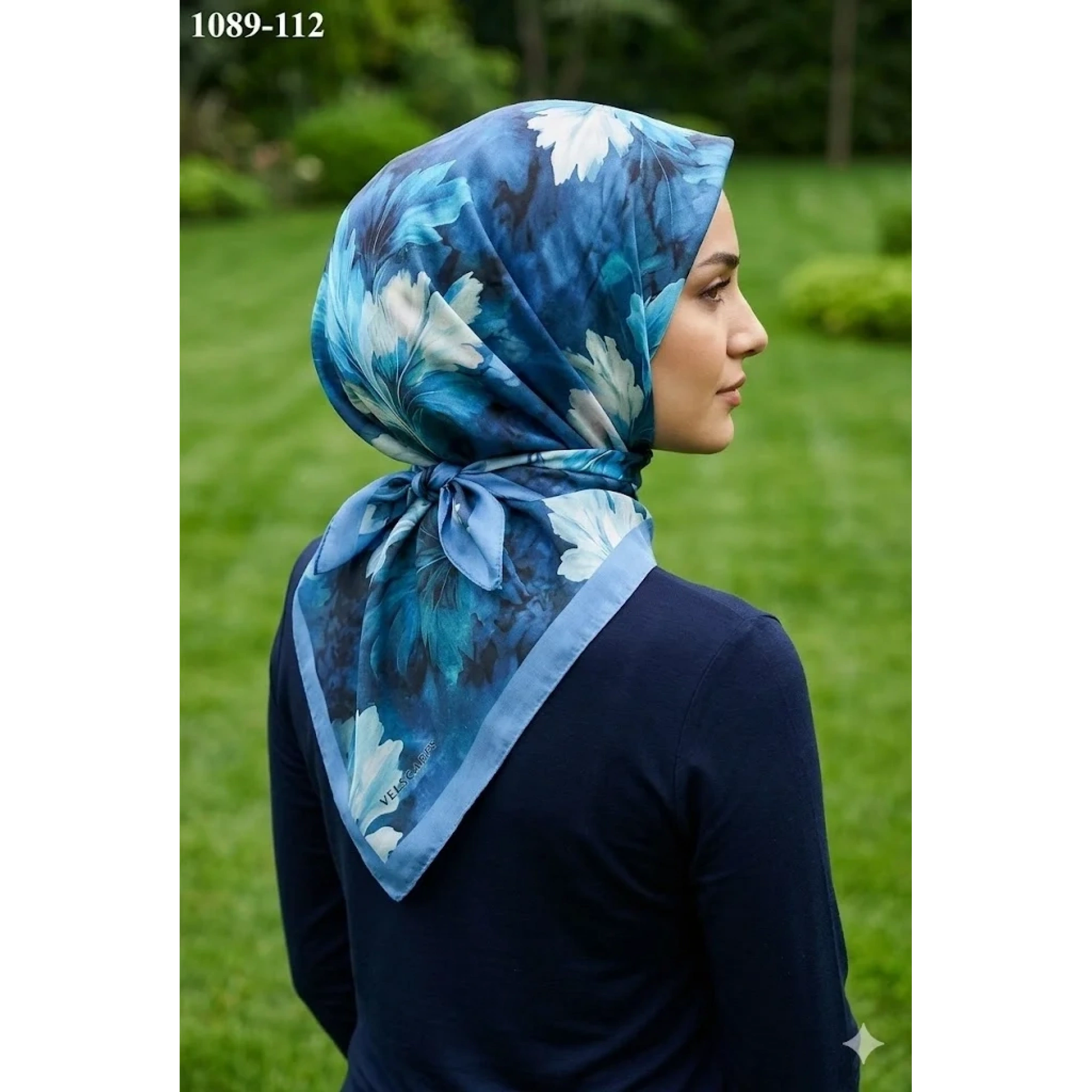Velscarfs Soft Pamuk Parla Eşarp (İndigo) 1089-112