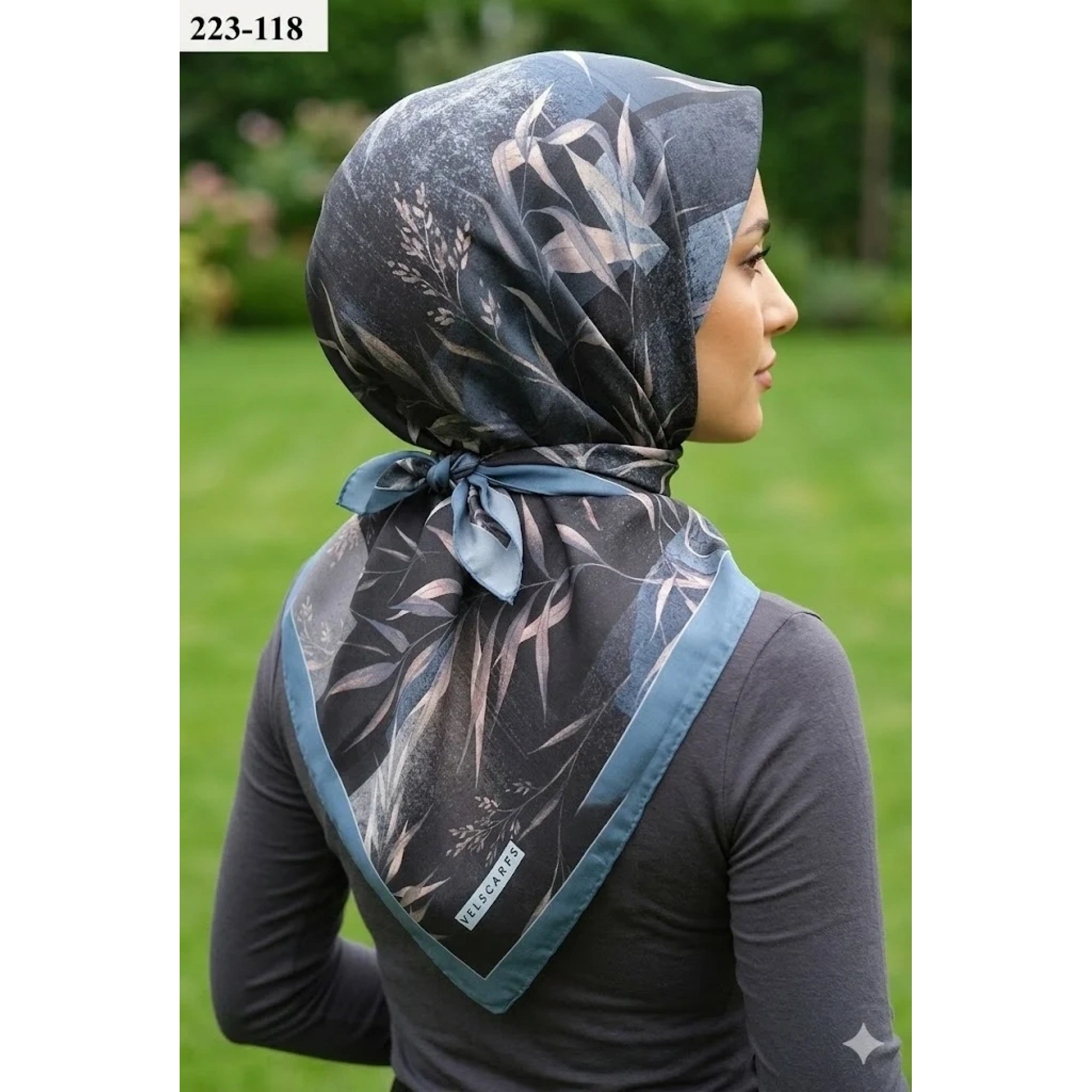 Velscarfs Soft Pamuk Parla Eşarp (İndigo) 223-118