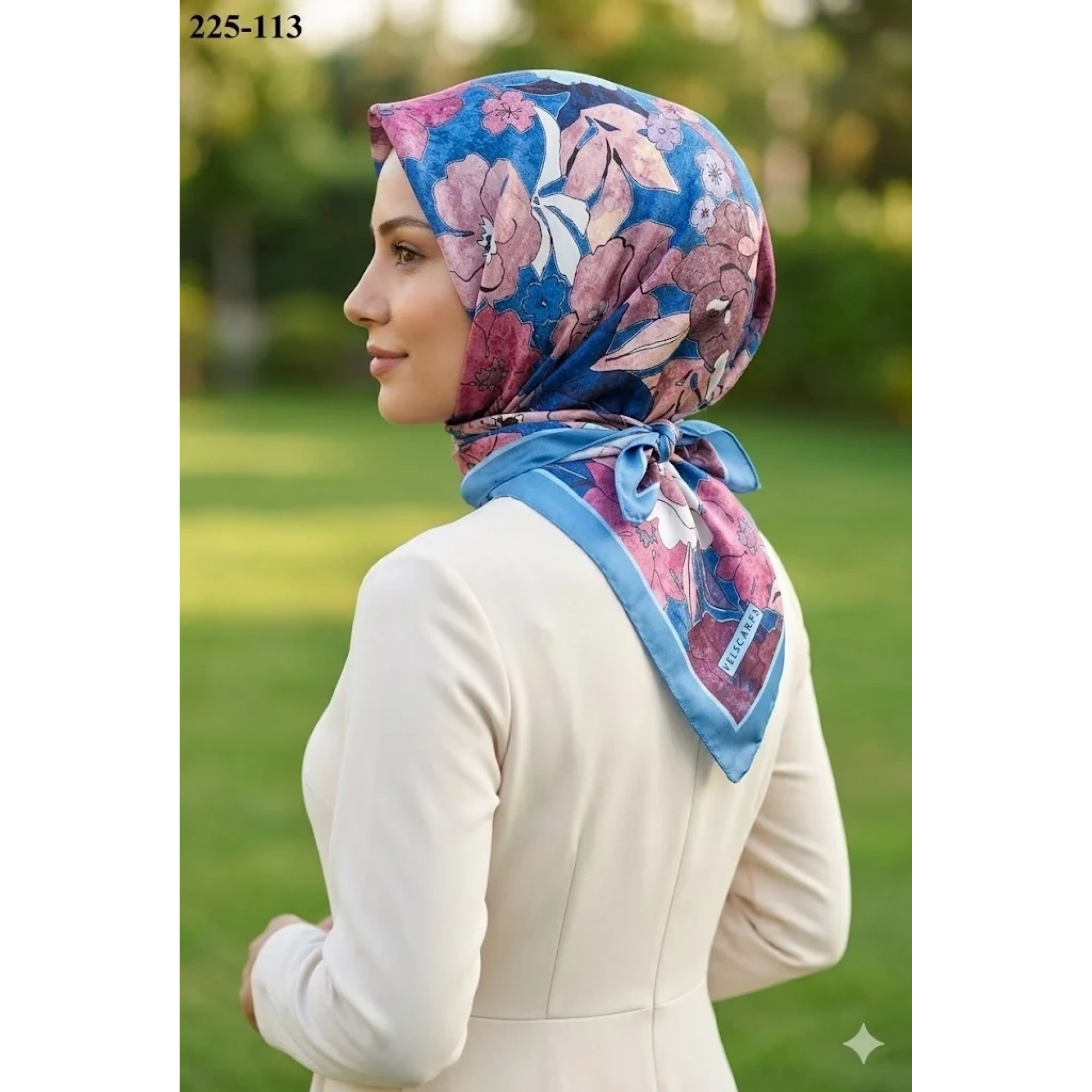 Velscarfs Soft Pamuk Parla Eşarp (İndigo) 225-113