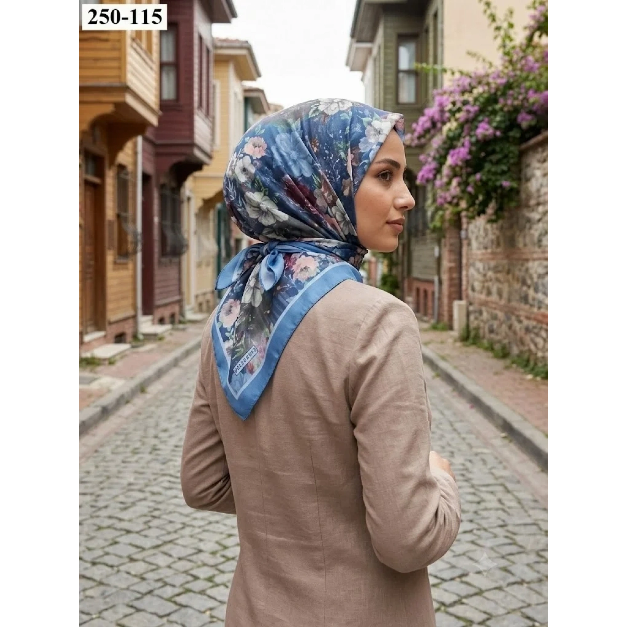 Velscarfs Soft Pamuk Parla Eşarp (İndigo) 250-115