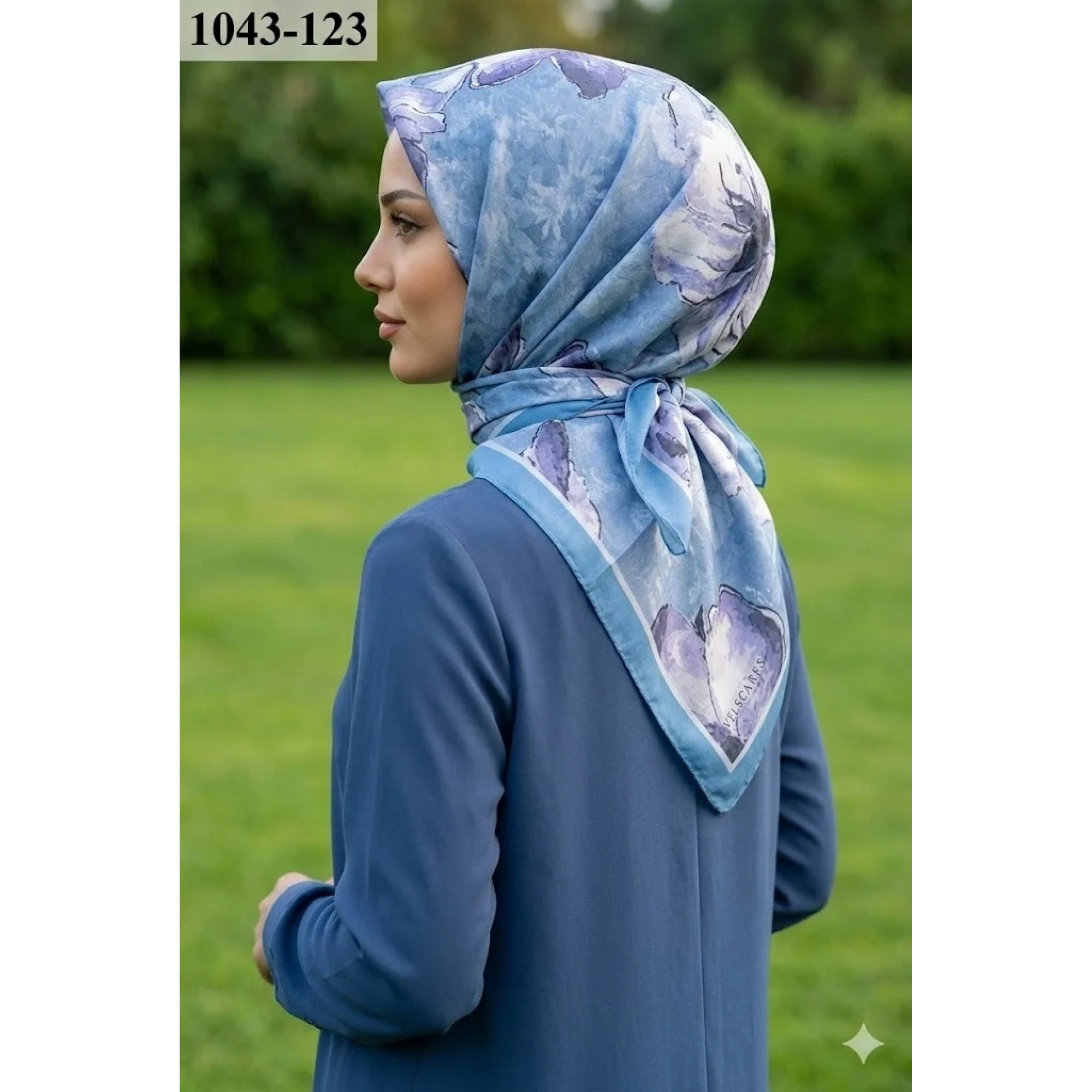 Velscarfs Soft Pamuk Parla Eşarp (İndigo Mavi) 1043-123