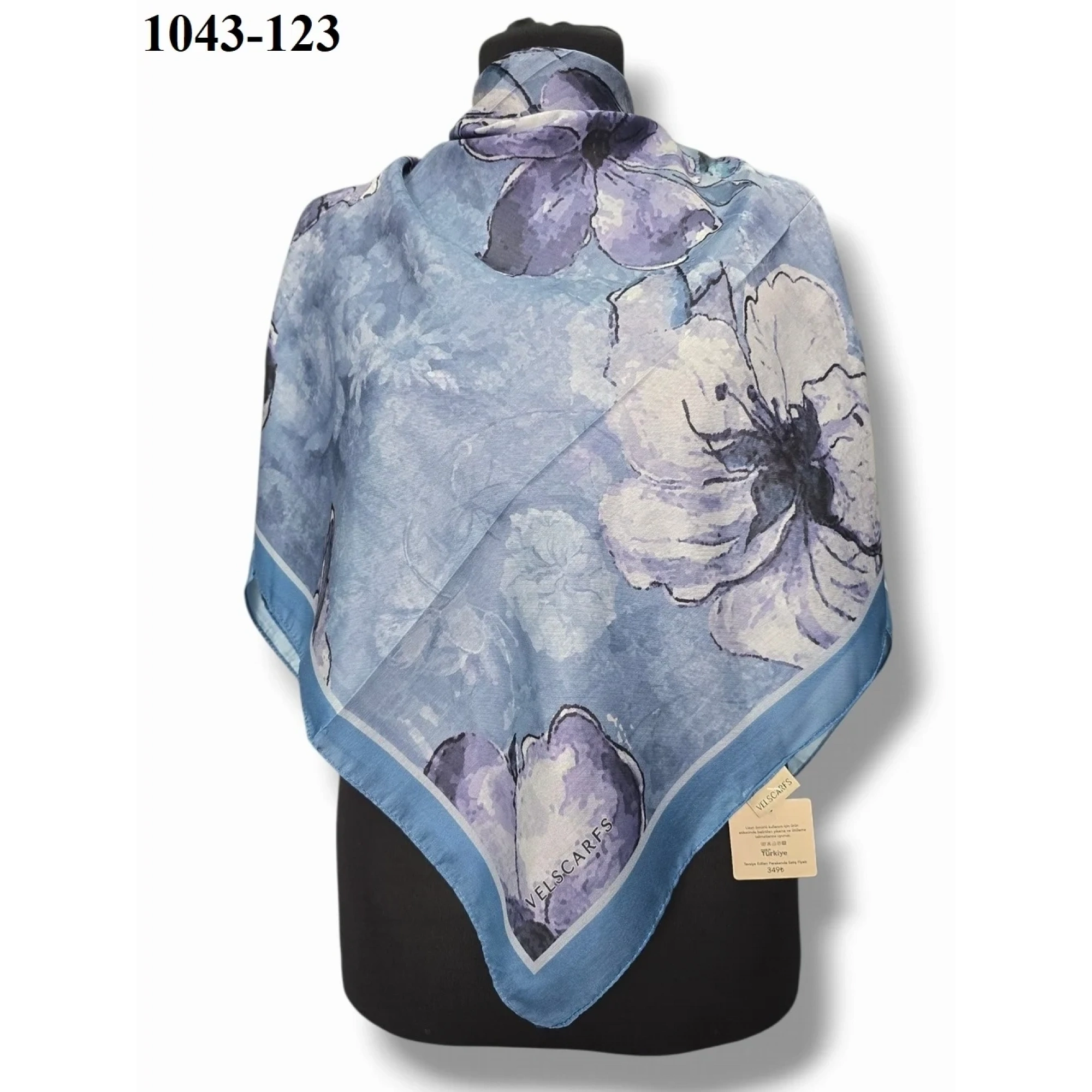 Velscarfs Soft Pamuk Parla Eşarp (İndigo Mavi) 1043-123