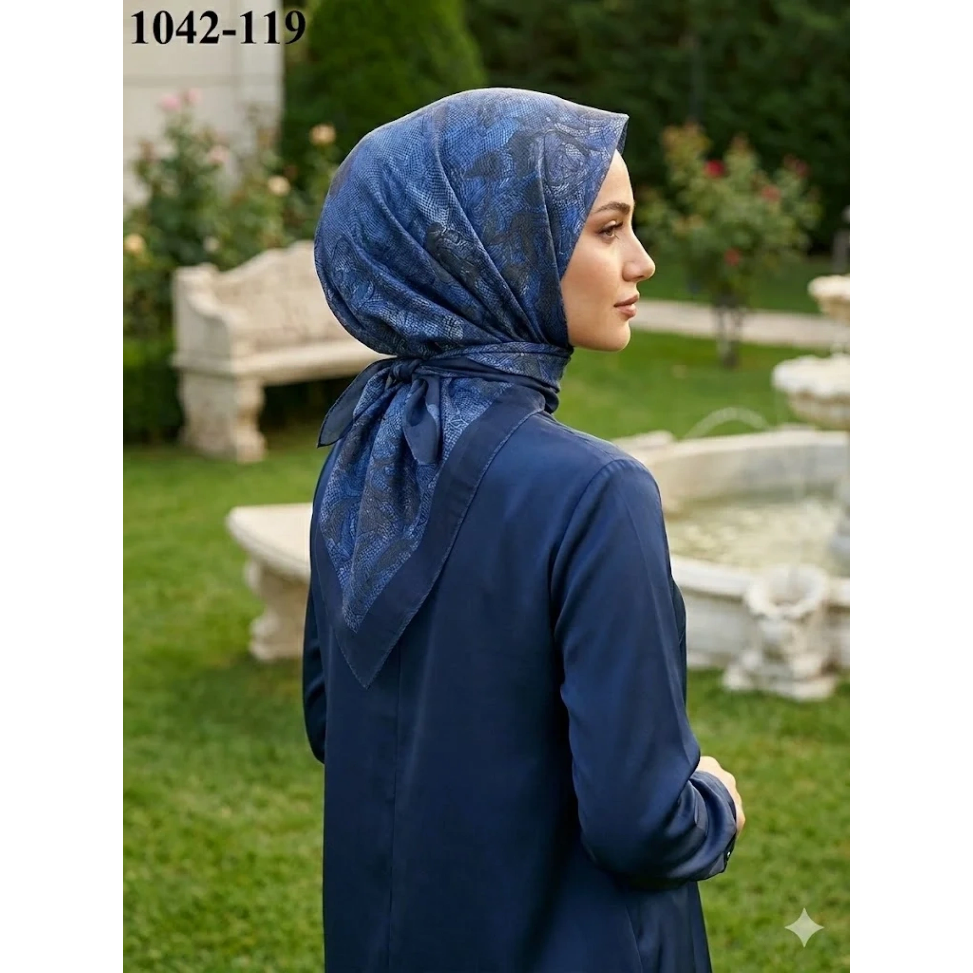 Velscarfs Soft Pamuk Parla Eşarp (Lacivert) 1042-119