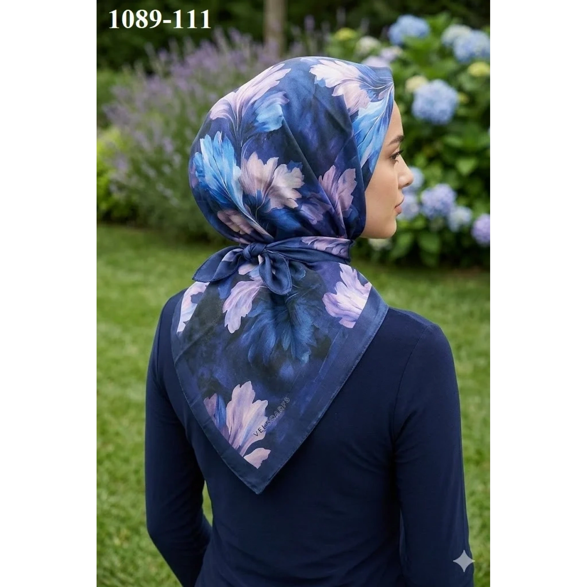Velscarfs Soft Pamuk Parla Eşarp (Lacivert) 1089-111