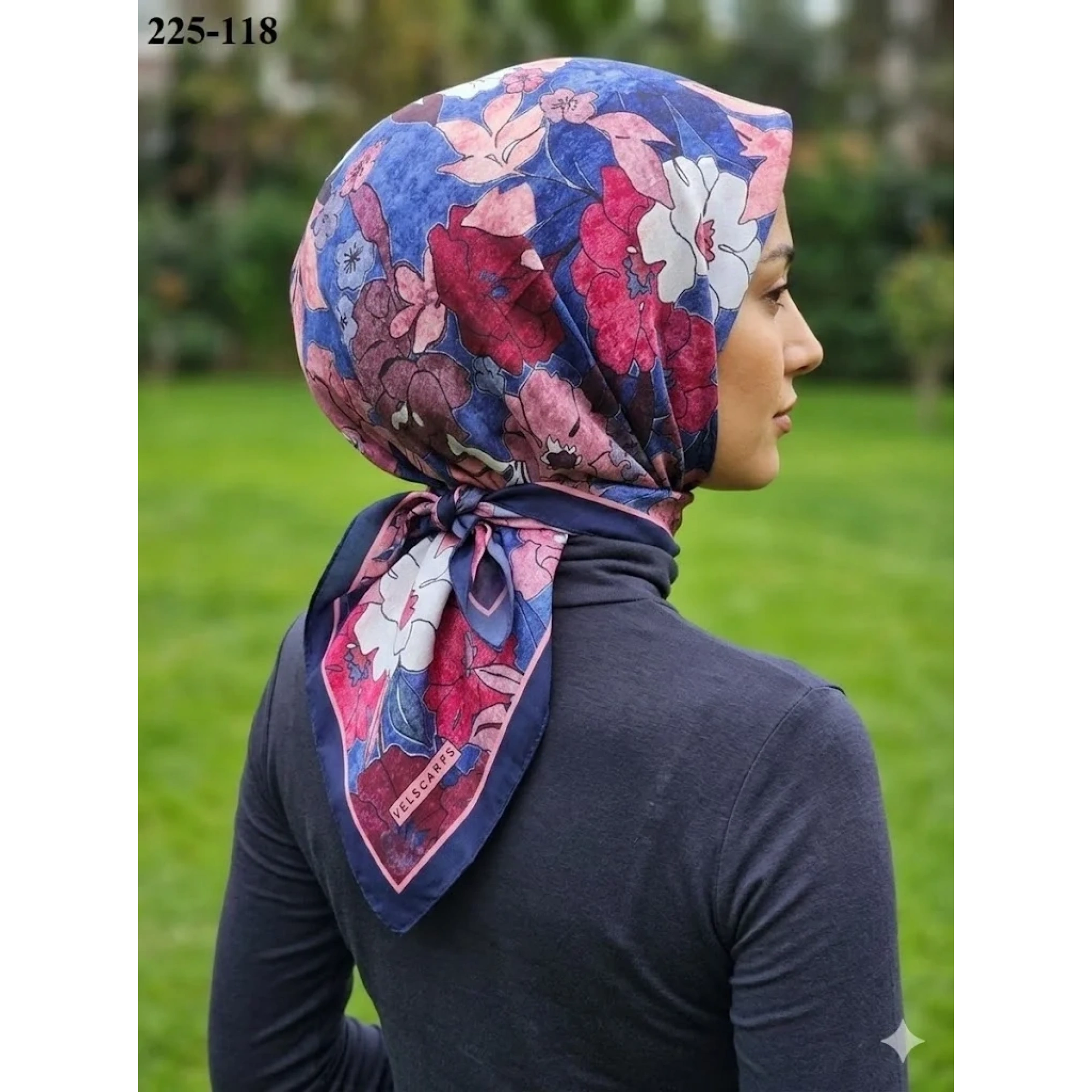 Velscarfs Soft Pamuk Parla Eşarp (Lacivert) 225-118