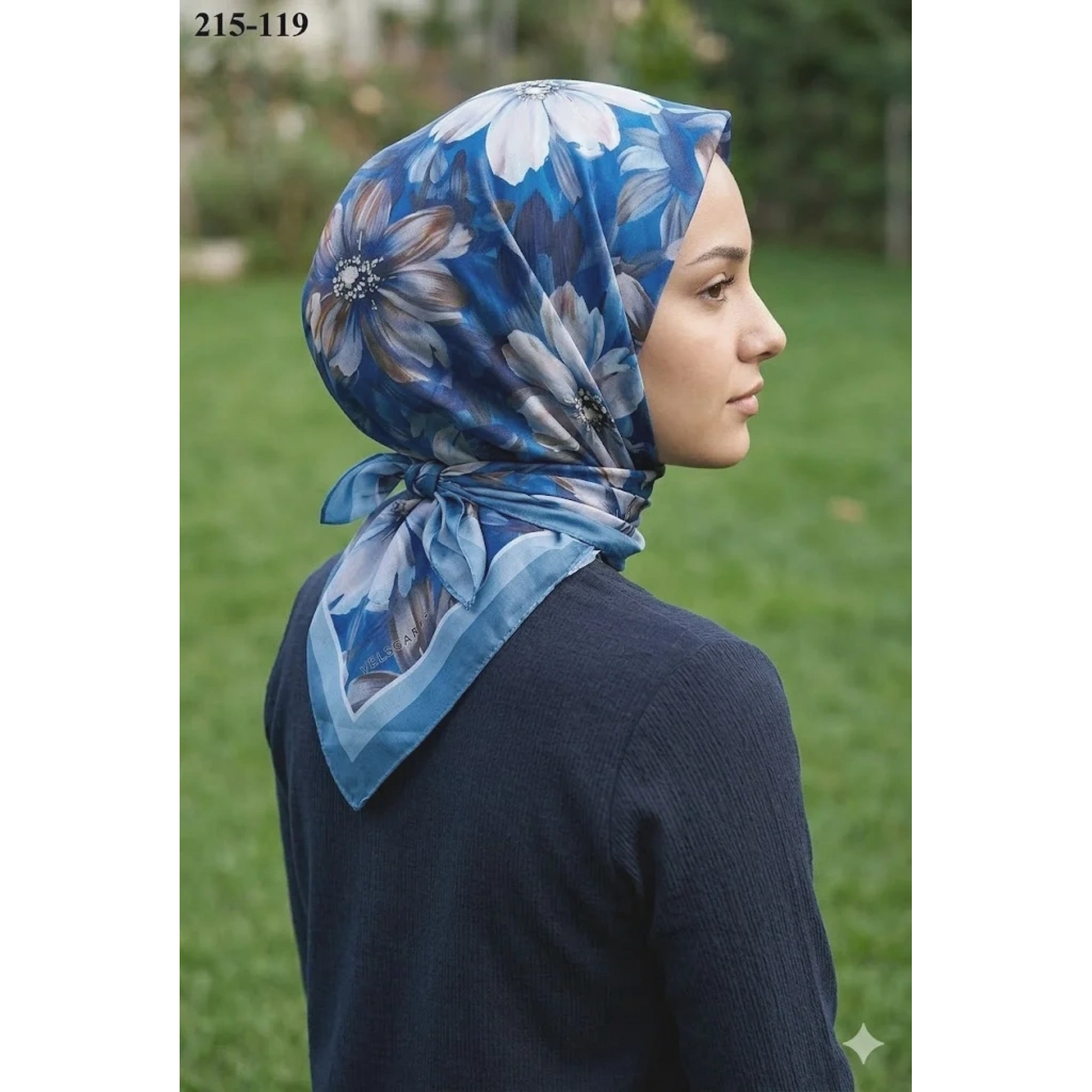 Velscarfs Soft Pamuk Parla Eşarp (Mavi) 215-119