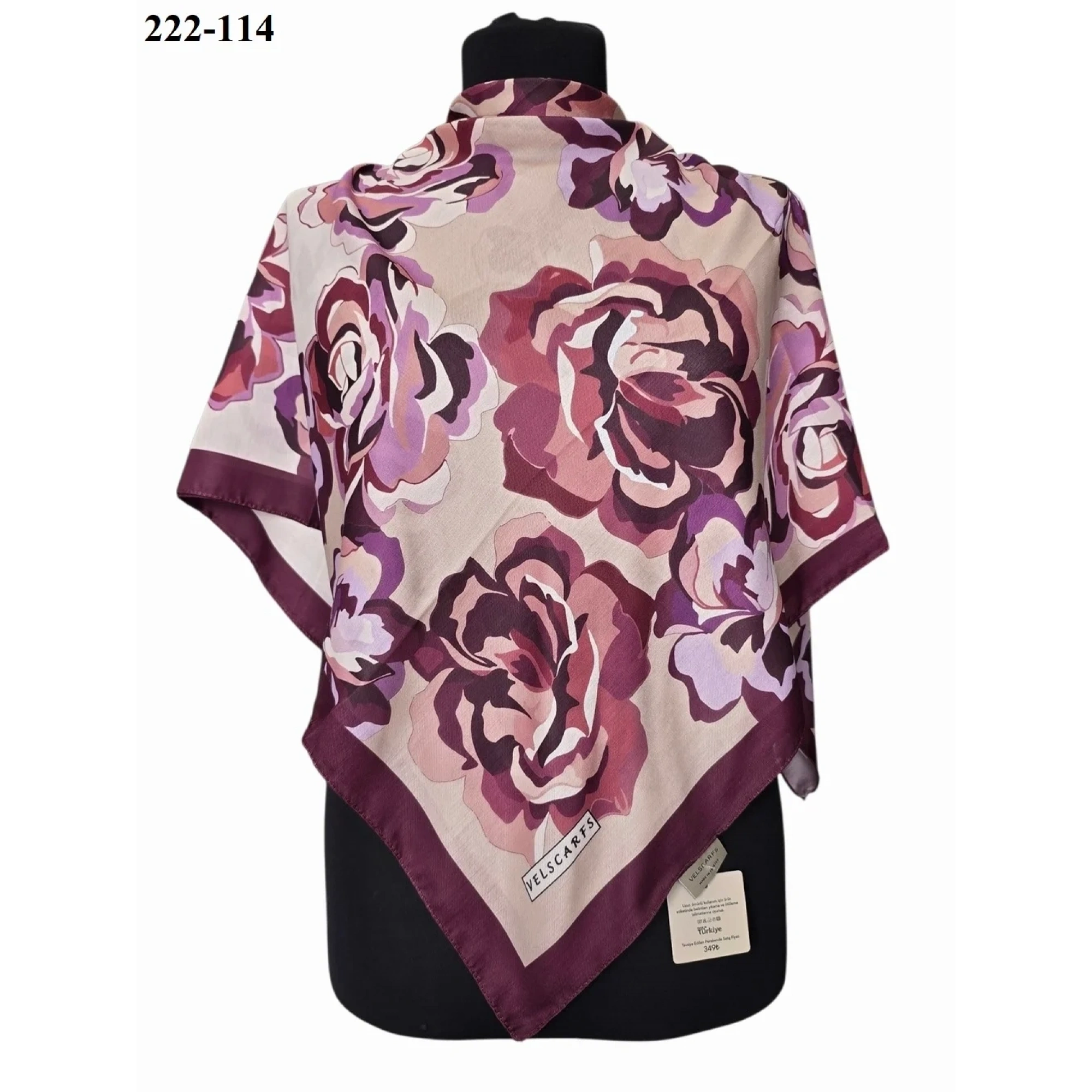 Velscarfs Soft Pamuk Parla Eşarp (Mürdüm) 222-114