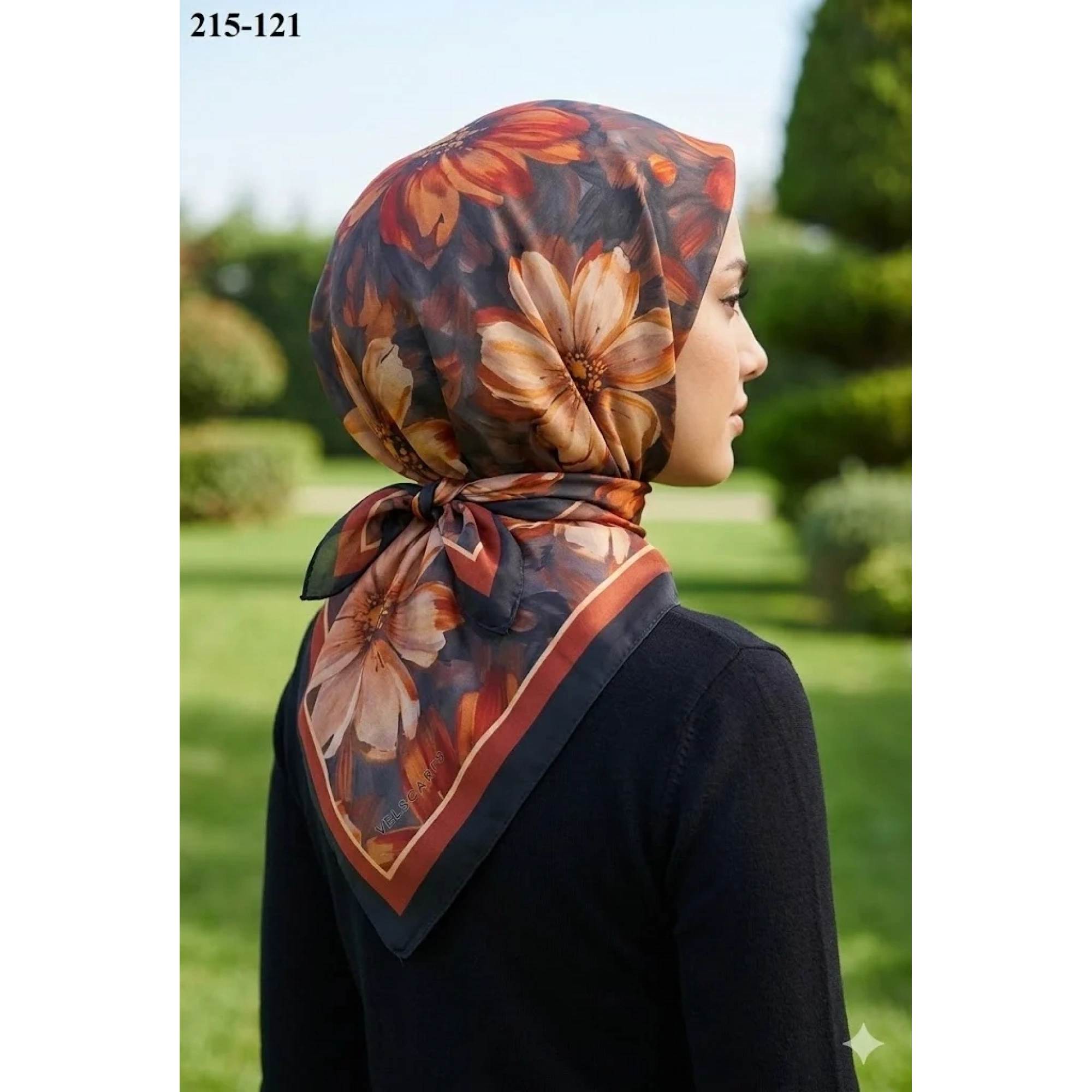 Velscarfs Soft Pamuk Parla Eşarp (Siyah) 215-121