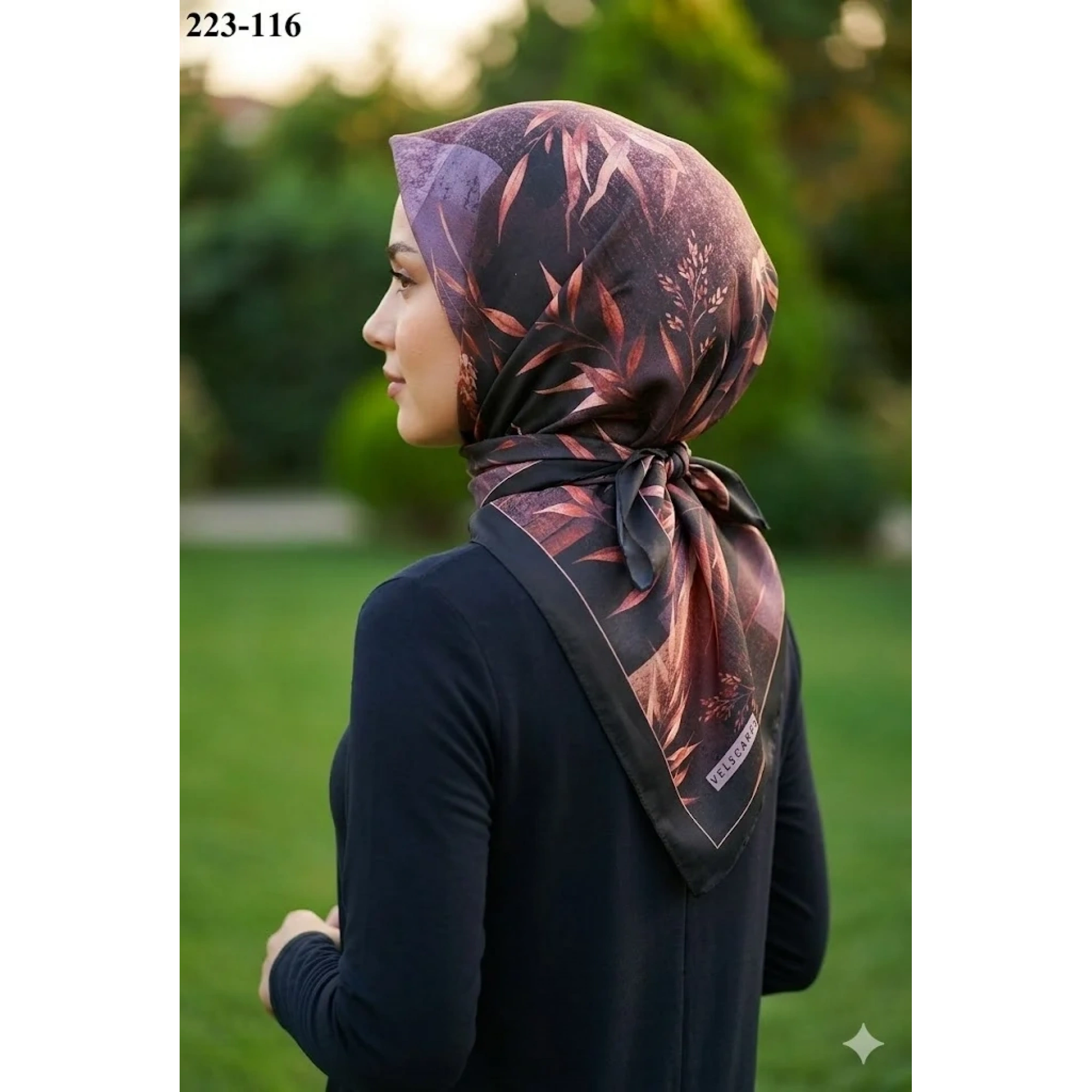 Velscarfs Soft Pamuk Parla Eşarp (Siyah) 223-116