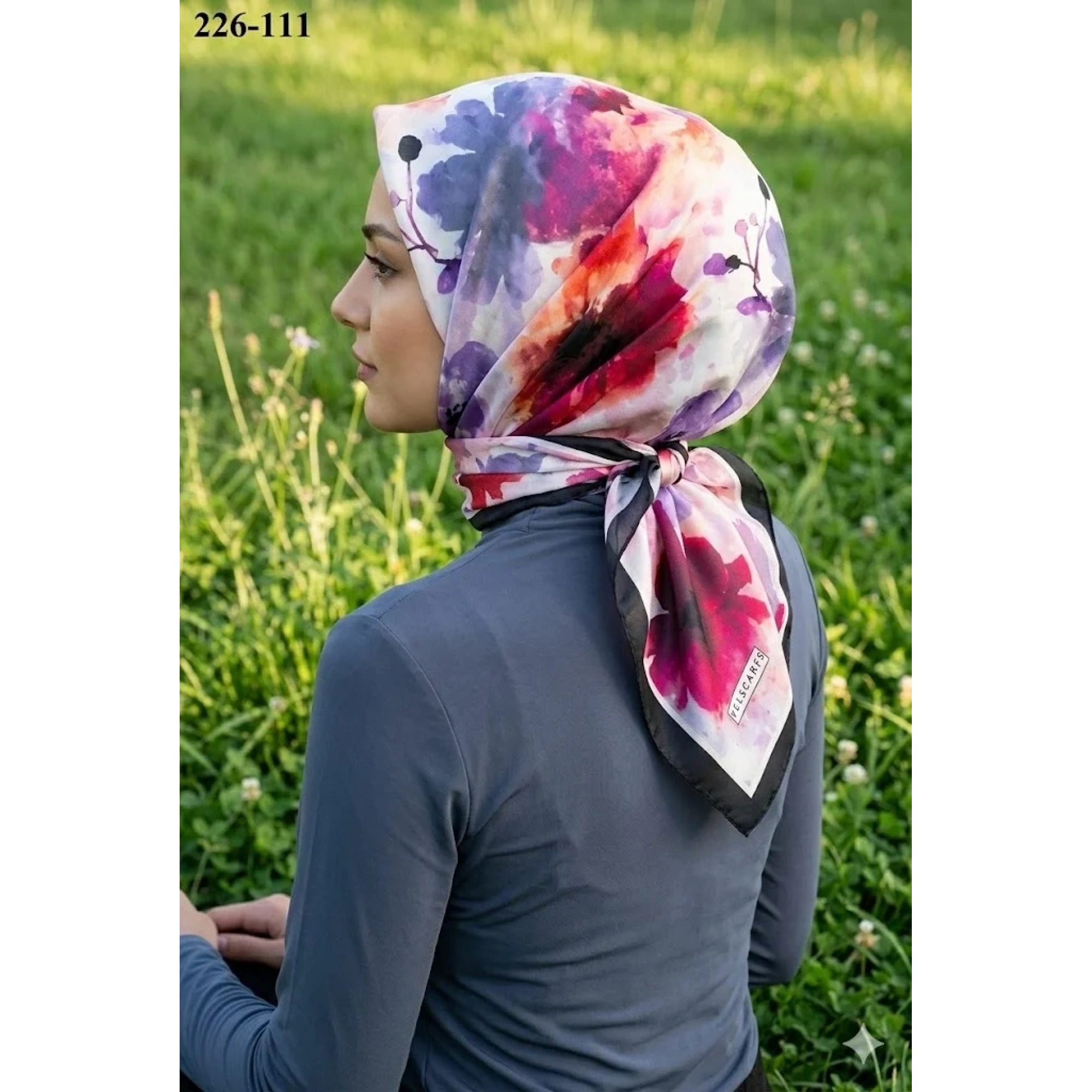 Velscarfs Soft Pamuk Parla Eşarp (Siyah) 226-111