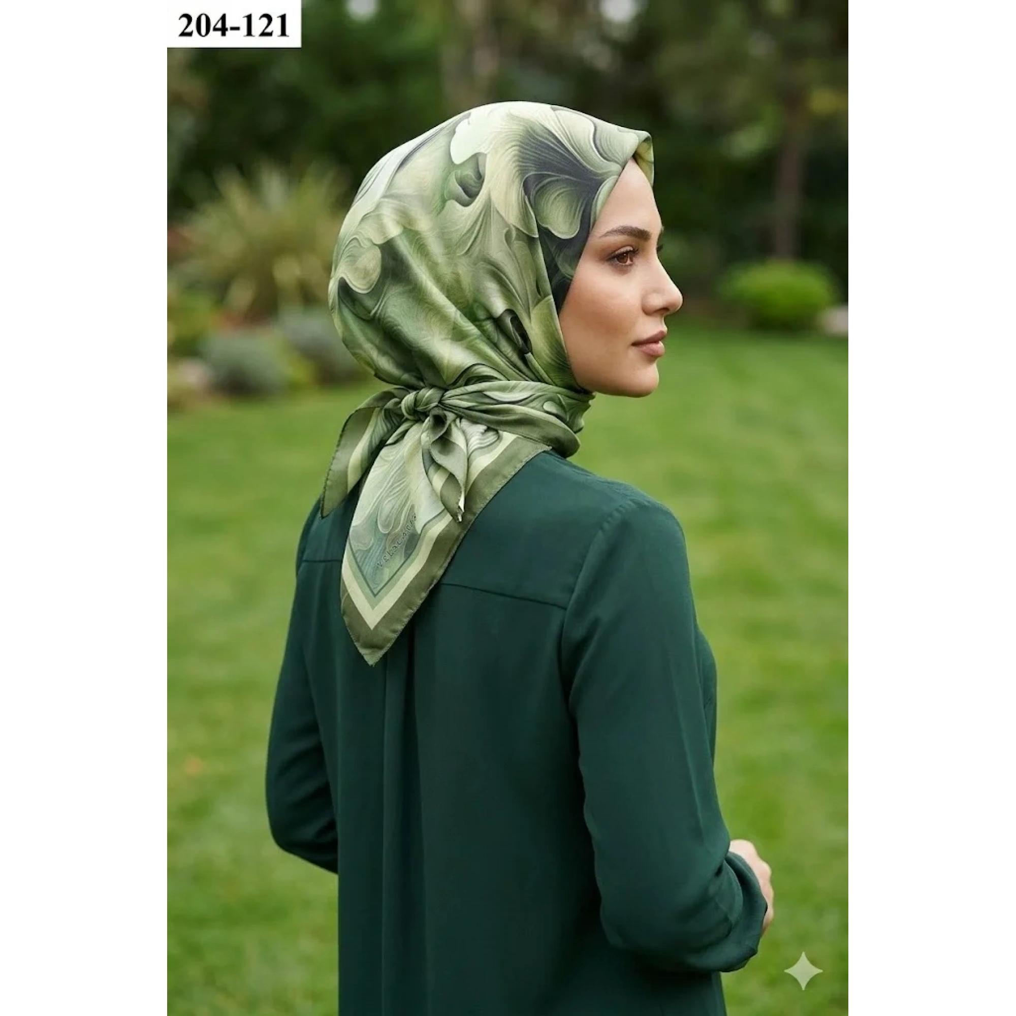 Velscarfs Soft Pamuk Parla Eşarp (Yeşil) 204-121