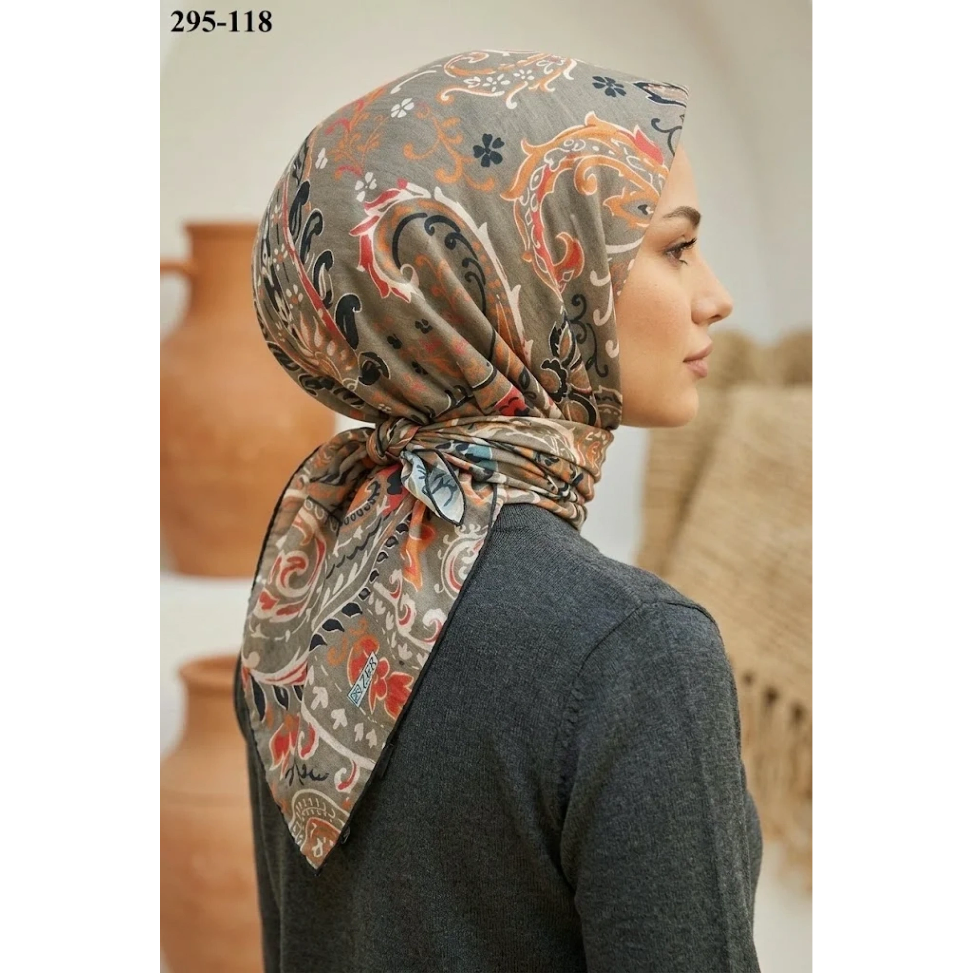 Zer Scarfs Dijital Soft Pamuk Eşarp 295-118