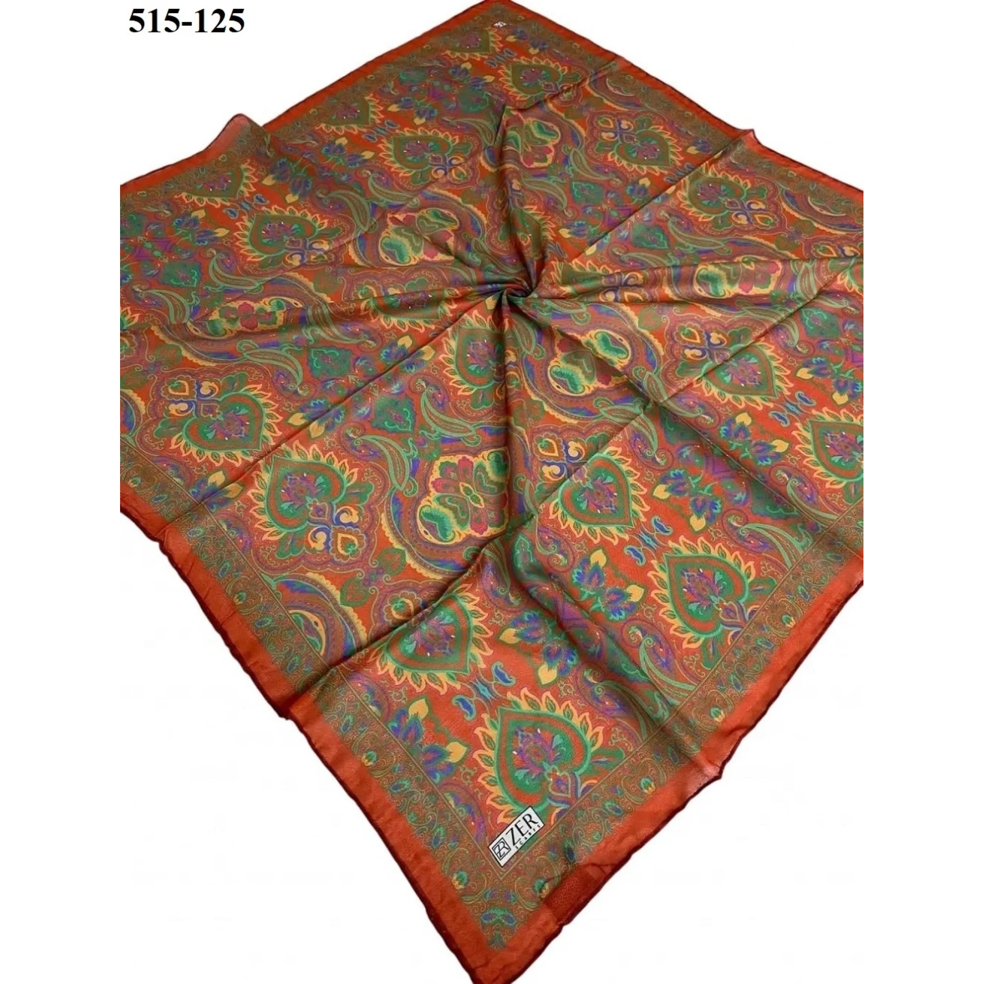 Zer Scarfs Dijital Soft Pamuk Eşarp (Kiremit) 515-125