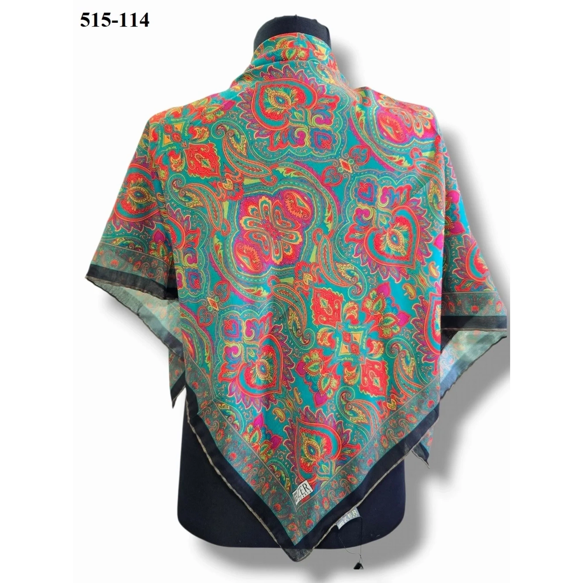 Zer Scarfs Dijital Soft Pamuk Eşarp (Yeşil Kırmızı) 515-114