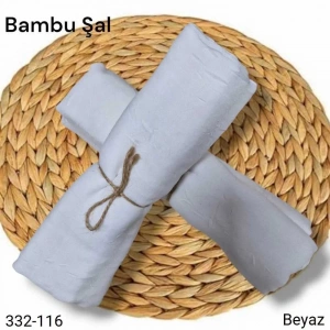 Bambu Kraş Şal (Beyaz) 332-116