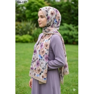 Belinda Scarf Bambu Kraş Pamuk Şal (Bej) 206-117