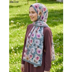 Belinda Scarf Bambu Kraş Pamuk Şal (Gri) 206-114