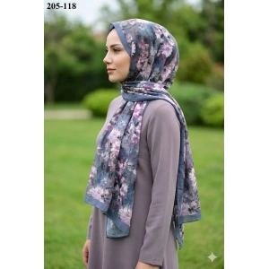 Belinda Scarf Bambu Kraş Pamuk Şal (İndigo) 205-118
