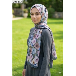 Belinda Scarf Bambu Kraş Pamuk Şal (İndigo) 206-113