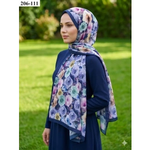 Belinda Scarf Bambu Kraş Pamuk Şal (Lacivert) 206-111