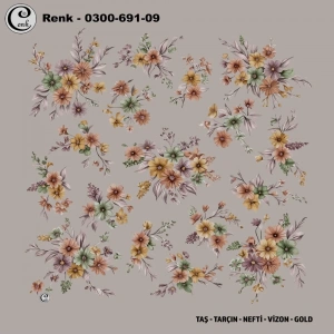 Cenk Desenli Oyalık Yazma 691-09