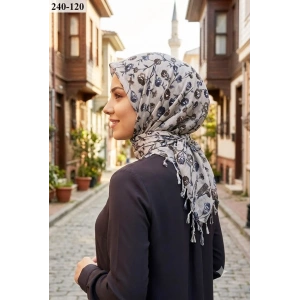 Dolce Life Desenli Sökme Boncuklu Eşarp 240-120