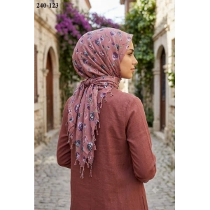 Dolce Life Desenli Sökme Boncuklu Eşarp 240-123