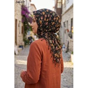 Dolce Life Desenli Sökme Boncuklu Eşarp 240-127