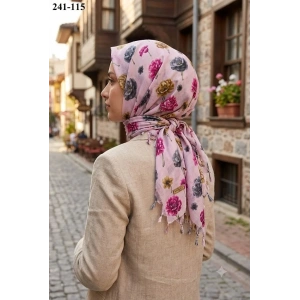 Dolce Life Desenli Sökme Boncuklu Eşarp 241-115