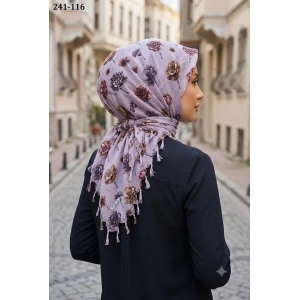 Dolce Life Desenli Sökme Boncuklu Eşarp 241-116
