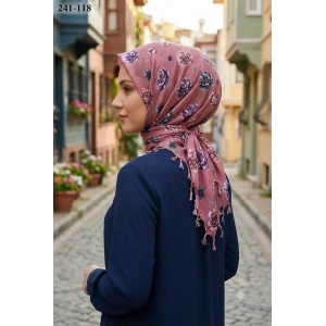 Dolce Life Desenli Sökme Boncuklu Eşarp 241-118