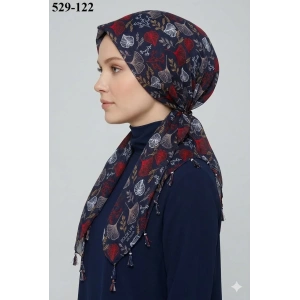 Dolce Life Desenli Sökme Boncuklu Eşarp 529-122