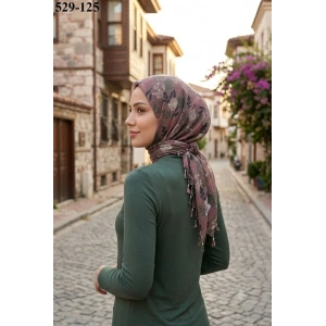 Dolce Life Desenli Sökme Boncuklu Eşarp 529-125